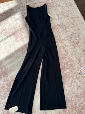 Abercrombie & Fitch Black Sleeveless Wide-Leg Jumpsuit